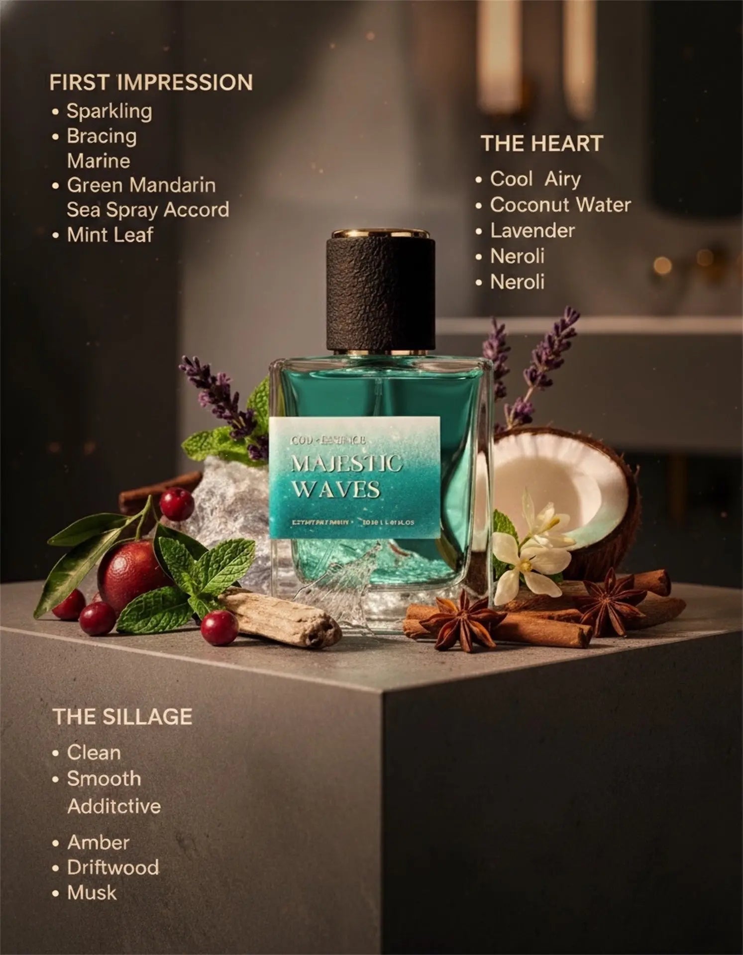 "MAJESTIC WAVES" EXTRAIT DE PARFUM FOR MEN - God Of Essence